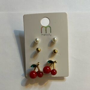 Cherry Earrings Set - NIP